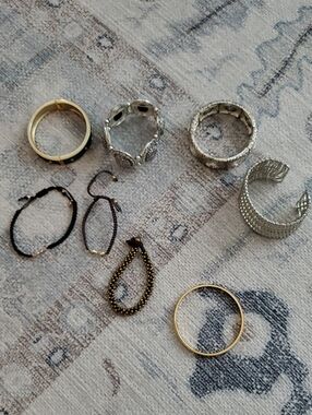 Lot Of 8 Assorted Bracelets Cuff Bangles Gold Silver